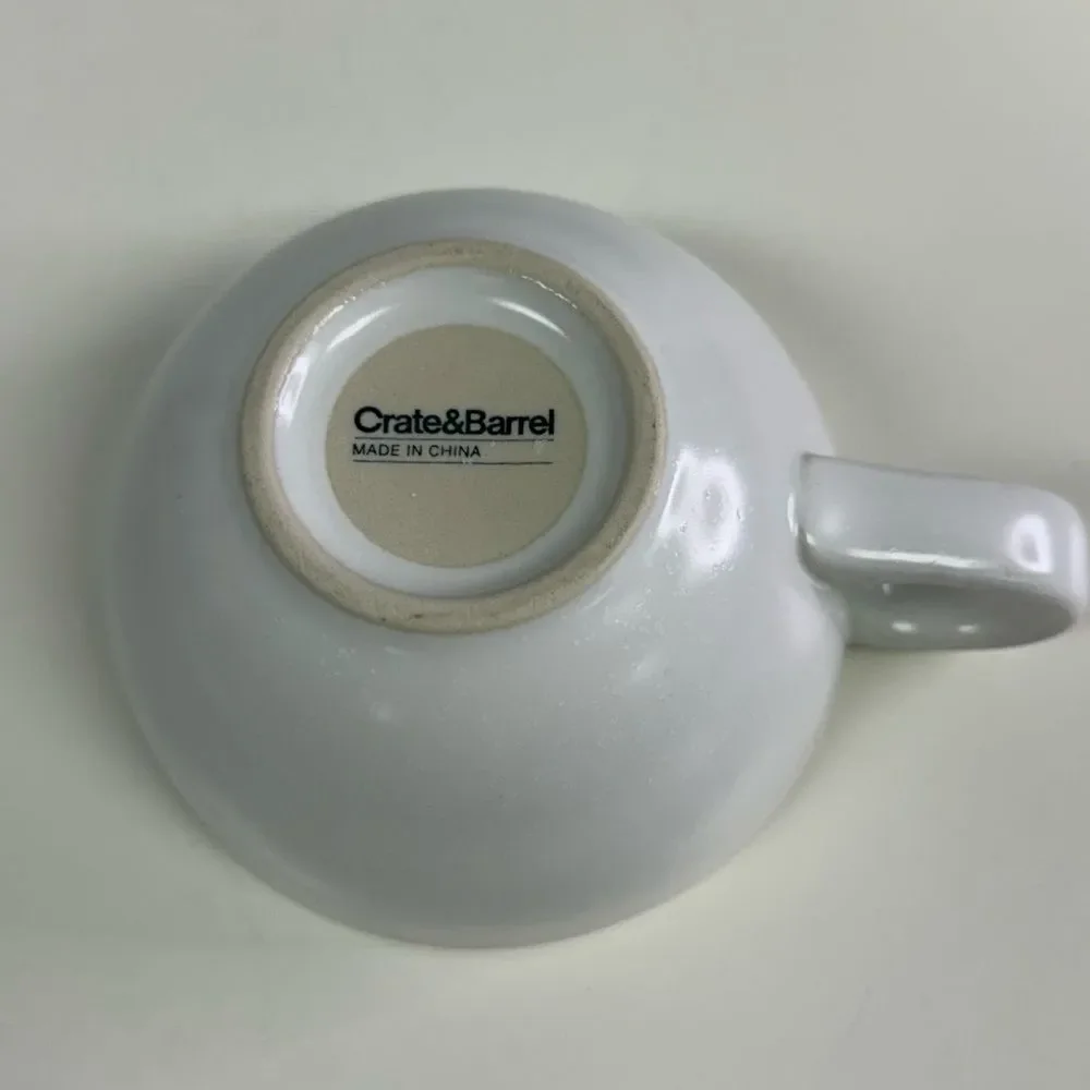 Crate & Barrel White & Ted Mugs Set of 2